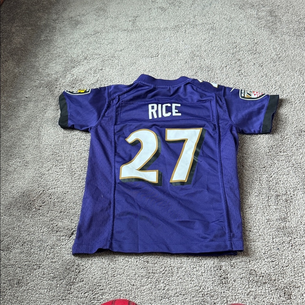 Nike Baltimore Ravens Ray Rice #27 NFL Jersey Purple Youth SIZE S - Picture 4 of 4